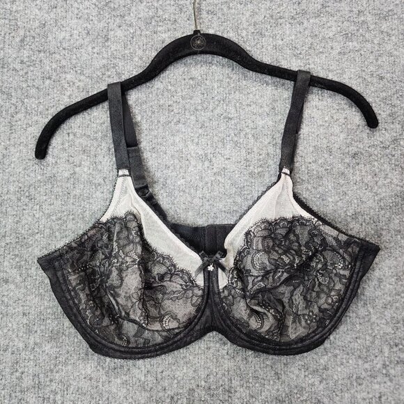 Wacoal Retro Chic 855186 Full Figure UW Black Chantilly Lace 38D MSRP $68 - Picture 1 of 7